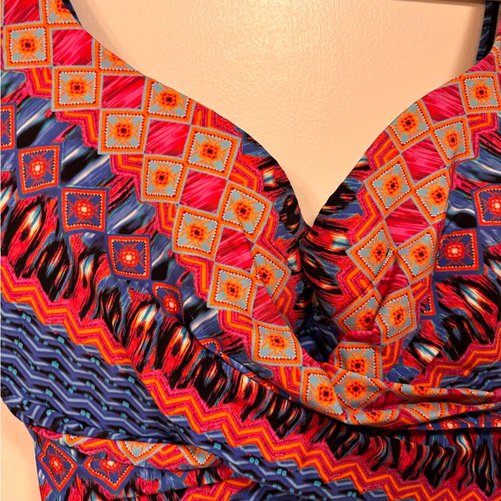 Miraclesuit Blue and Teal Patterned One-Piece Swimsuit - Picture 3 of 8